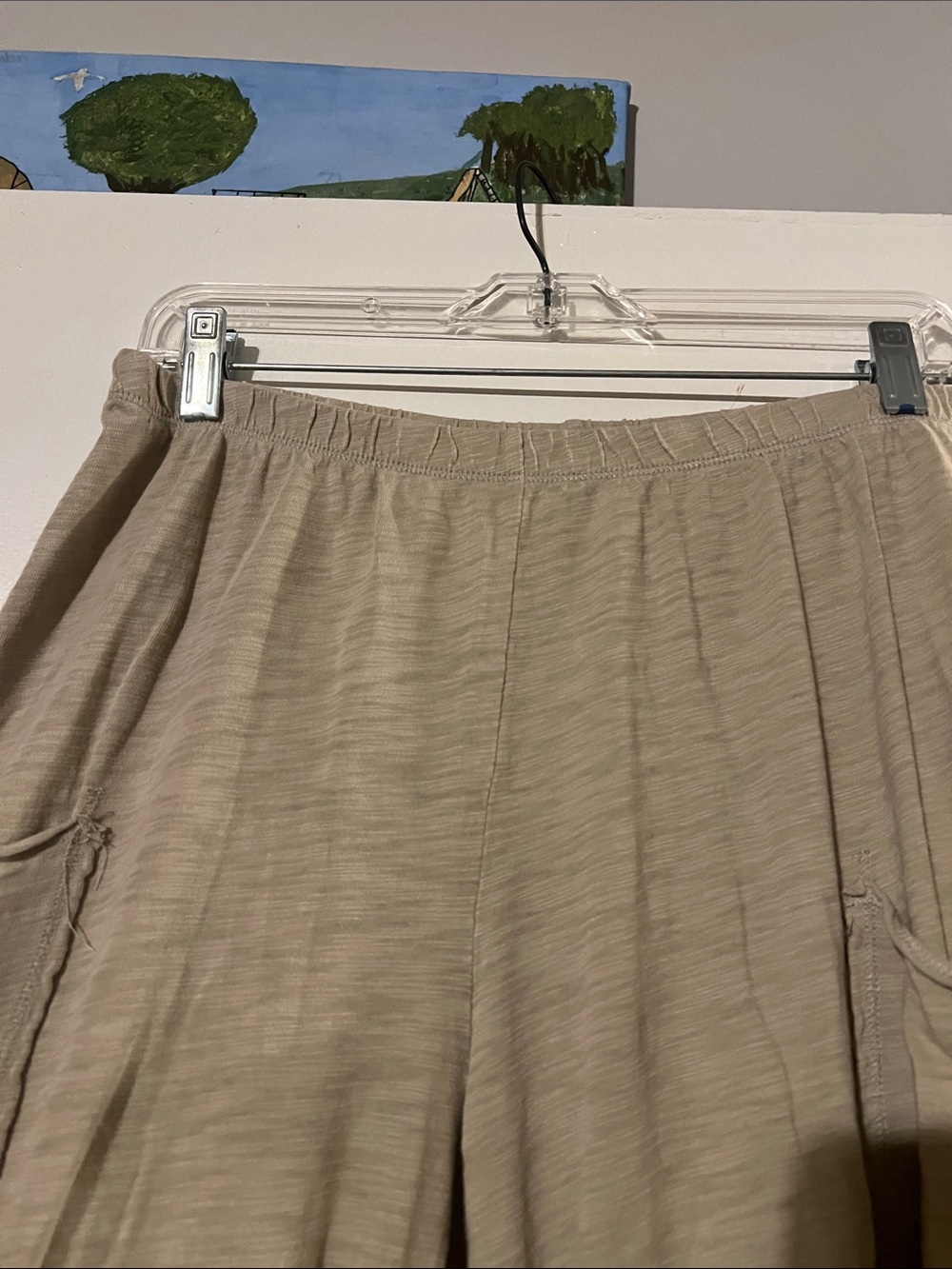 Escape by habitat sand color soft pants. 100% cotton. Patch pockets - Picture 3 of 5